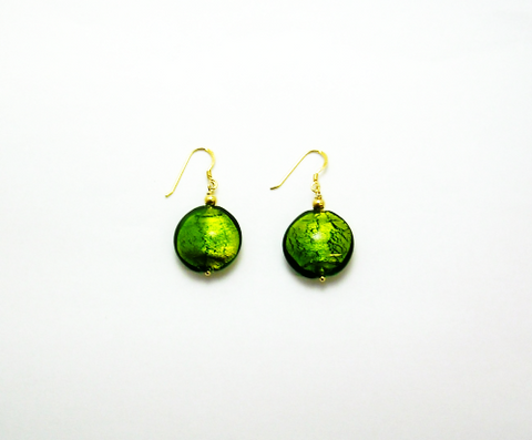 'Earth' Earrings with Gilded Beads