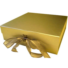Gold Gift Box with Organza Bow