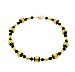 'Dogaressa' Necklace with Gold Round Beads