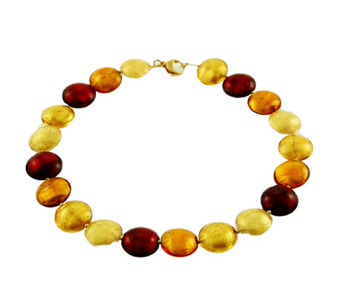 'Fire' Necklace with Gilded Beads