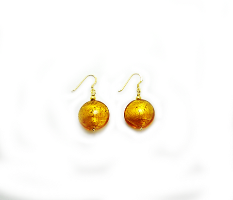'Fire' Earrings with Gilded Beads