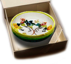Hand-Painted Bowl 'Faces & Flowers'